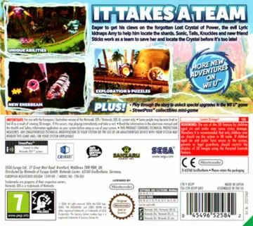 Sonic Boom - Shattered Crystal (Europe) (En,Fr,De,Es,It) box cover back